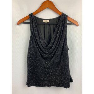 Women’s Caché Black Beaded Zipper Top Size M